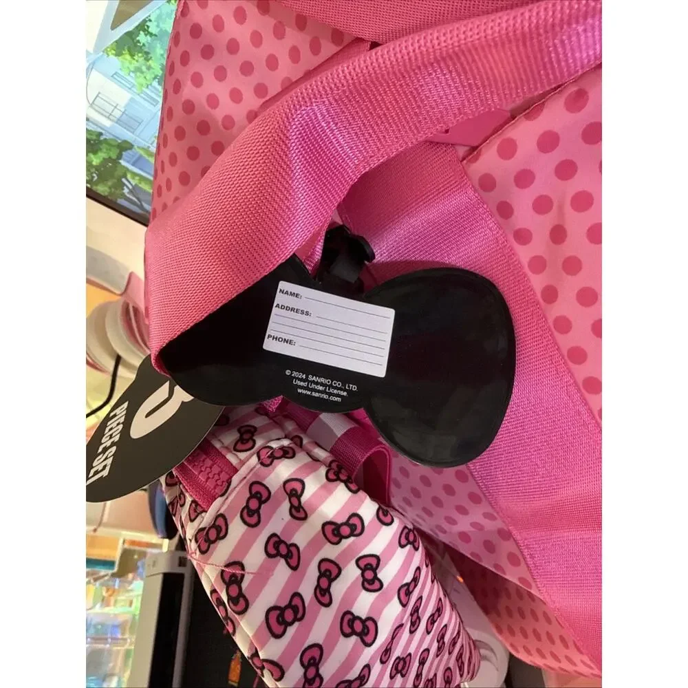 Sanrio Hello Kitty Pink Tote Travel Large Weekender Luggage Hip Bag Tag 3 Piece
